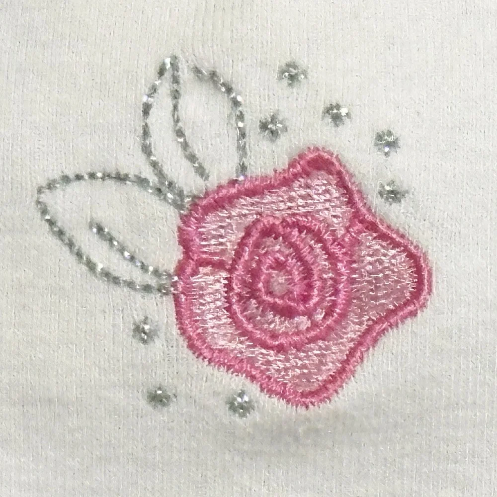 Baby Girls Size 6-9 Months Black & White Outfit with Pink Rose Embroidery - Picture 4 of 6